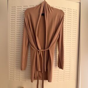 Zara Knit Waterfall Cardigan – Camel / Tan – Size M